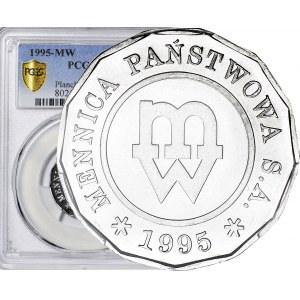 RRR-, KOLEKCJA PRÓB TŁOCZENIA, 1 złoty 1995, 13-kątna, rzadkość