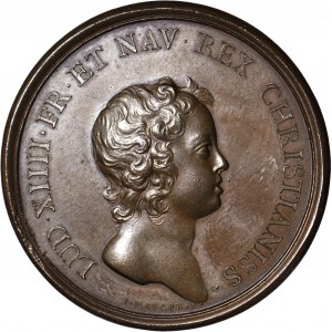 Francja, Ludwik XIV, Medal 1648 brąz, Libertas Germaniae, suita J Mauger, menniczy