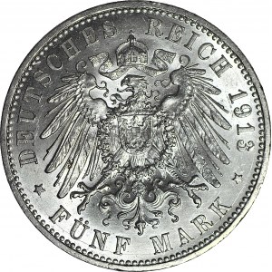 Niemcy, Prusy, Wilhelm II, 5 marek 1913 A, mennicze