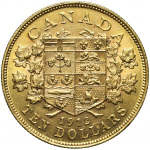 Kanada, Jerzy V, 10 dolarów 1912, złoto