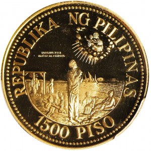Filipiny, 1500 Piso, Jan Paweł II, 1980, złoto, nienotowane
