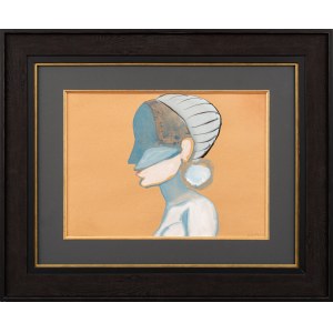 Andrzej WRÓBLEWSKI (1927 - 1957), Profile of a girl, 1957