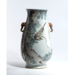 A rare Hu vase "Qinjiang" famille rose porcelain. China, late Qing Dynasty-Republic period (1912-1949).