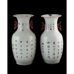 Pair of enamel-painted porcelain vases, China, Qing dynasty (1644-1912), 19th century