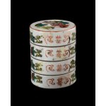 Porcelain food storage box with compartments. China, Qing Dynasty (1644-1912), 19th century.