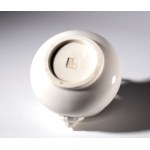 White porcelain bowl with lion-head handles. China, 20th century.