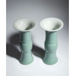 A pair of celadon-glazed porcelain vases. China, 20th century.