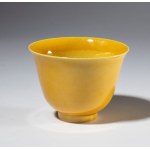 Small yellow-glazed porcelain bowl. China, early 20th century.