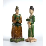 Group of two glazed ceramic figures. China, Ming dynasty (1368-1644).