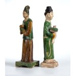 Group of two glazed ceramic figures. China, Ming dynasty (1368-1644).