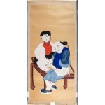 Erotic scene. Tempera and ink on paper. China, Republic period (1912-1949).