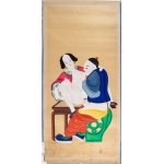 Erotic scene. Tempera and ink on paper. China, Republic period (1912-1949).