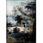 Painting on reversed glass. China