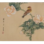 A pair of framed paintings. Ink on paper applied to silk. China, 20th century.