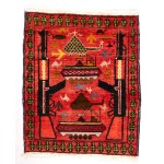War rug. Colored wool and cotton. Afghanistan, ca. 1990.