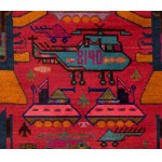 War rug. Colored wool and cotton. Afghanistan, ca. 1990.