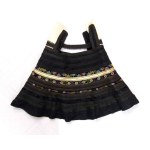 Balkan wool felt dress decorated with gold thread embroidery and colored glass beads. Southeastern Europe, 20th century.