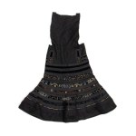 Balkan wool felt dress decorated with gold thread embroidery and colored glass beads. Southeastern Europe, 20th century.