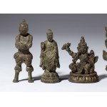 Eight small bronze devotional figures. China, Qing period (1644-1912).