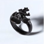 Copper alloy amulet ring with Garuda deity. Tibet, 18th century