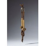 A pair of ornamental mala counters in copper alloy. Tibet, 19th century