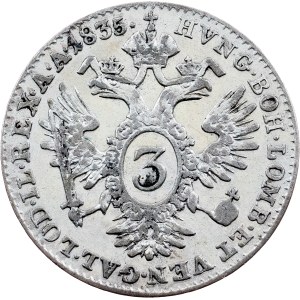 Ferdinand V., 3 Kreuzer 1835, A, Vienne