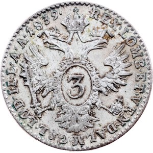 Ferdinand V., 3 Kreuzer 1839, A, Wien