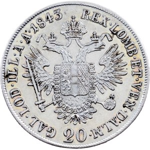 Ferdinand V., 20 Kreuzer 1843, A, Vienne