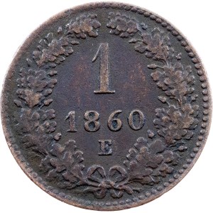 Franz Joseph I., 1 Kreuzer 1860, E, Karlsburg