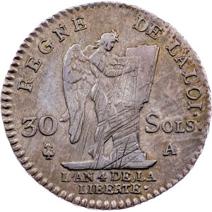 Louis XVI, 30 Sols 1792, A, Paris