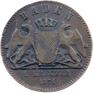 Friedrich I., 1 Kreuzer 1871, Karlsruhe