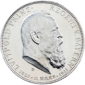 Otto, 5 Mark 1911, D, Munich