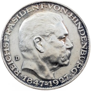 République de Weimar, 5 Reichsmark 1927, D, Munich