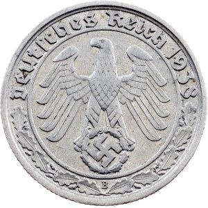 Third Reich, 50 Reichspfennig 1938, B, Vienna