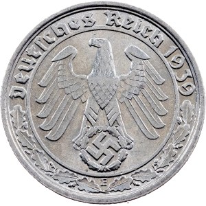 Third Reich, 50 Reichspfennig 1939, E, Muldenhütten