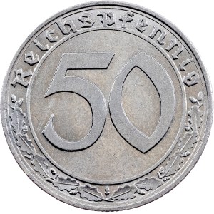 Third Reich, 50 Reichspfennig 1939, E, Muldenhütten