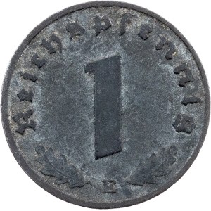 Third Reich, 1 Reichspfennig 1945, E, Muldenhütten