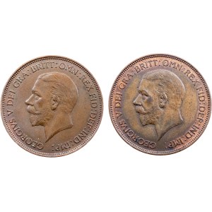 George V., 2 x 1 Penny 1936, London