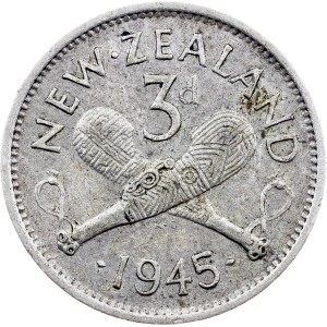 George VI., 3 Pence 1945, London