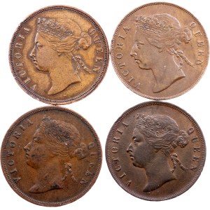 Victoria, 4 x 1 Cent 1875-1888, London