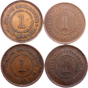 Victoria, 4 x 1 Cent 1875-1888, London