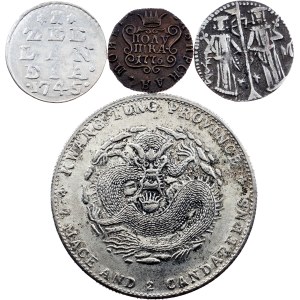 World, Lot of 4 Coins 1331-1908, Coppies