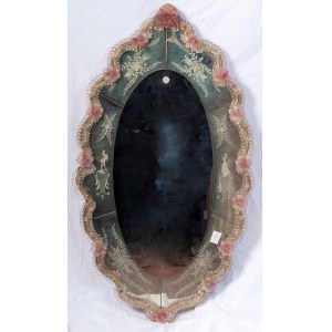 Oval-shaped Murano wall mirror, Oval-shaped Murano wall mirror