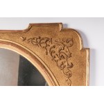Gilded wooden mirror with oval shape, Gilded wooden mirror with oval shape