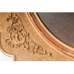 Gilded wooden mirror with oval shape, Gilded wooden mirror with oval shape