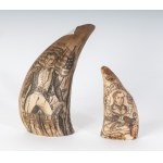 Lot of two resin teeth, Lot of two resin teeth