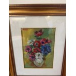 Lot of two paintings vase with flowers, Lot of two paintings vase with flowers