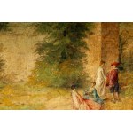 Painted wooden tray, Painted wooden tray