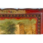 Painted wooden tray, Painted wooden tray