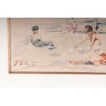 FRANCESCO GALANTE Beach with swimmers, FRANCESCO GALANTE Beach with swimmers